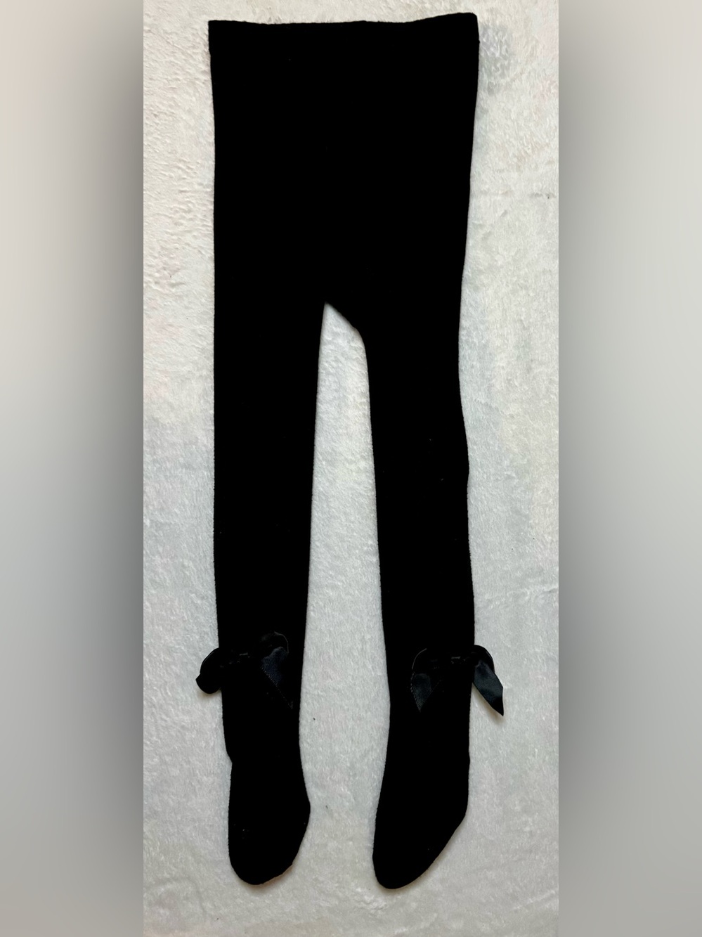 Black Bow Detail Thick Stockings Girls size 5-6